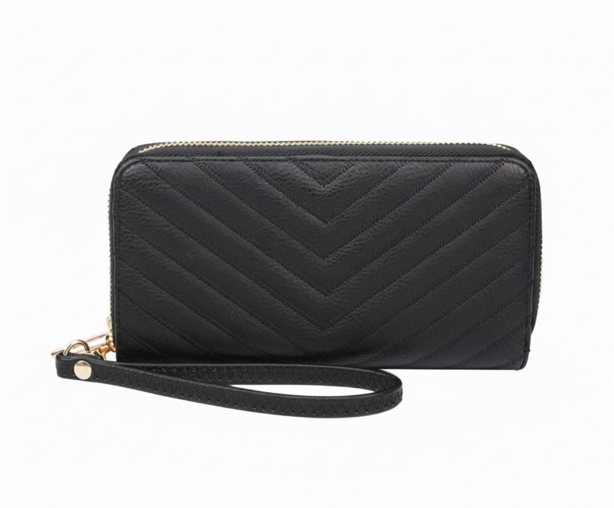 Double Zip Around Wristlet Wallet