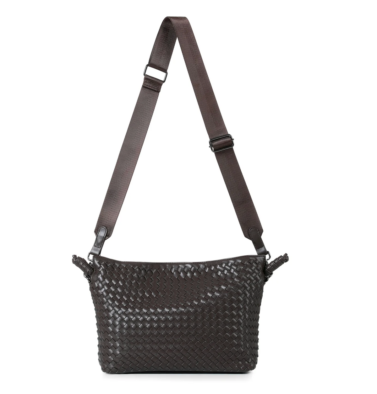 woven vegan leather drawstring convertible crossbody - java