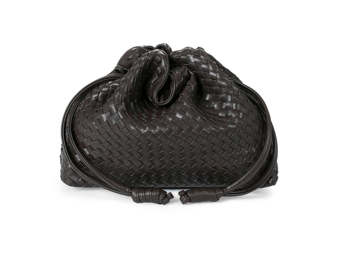 woven vegan leather drawstring convertible crossbody - java