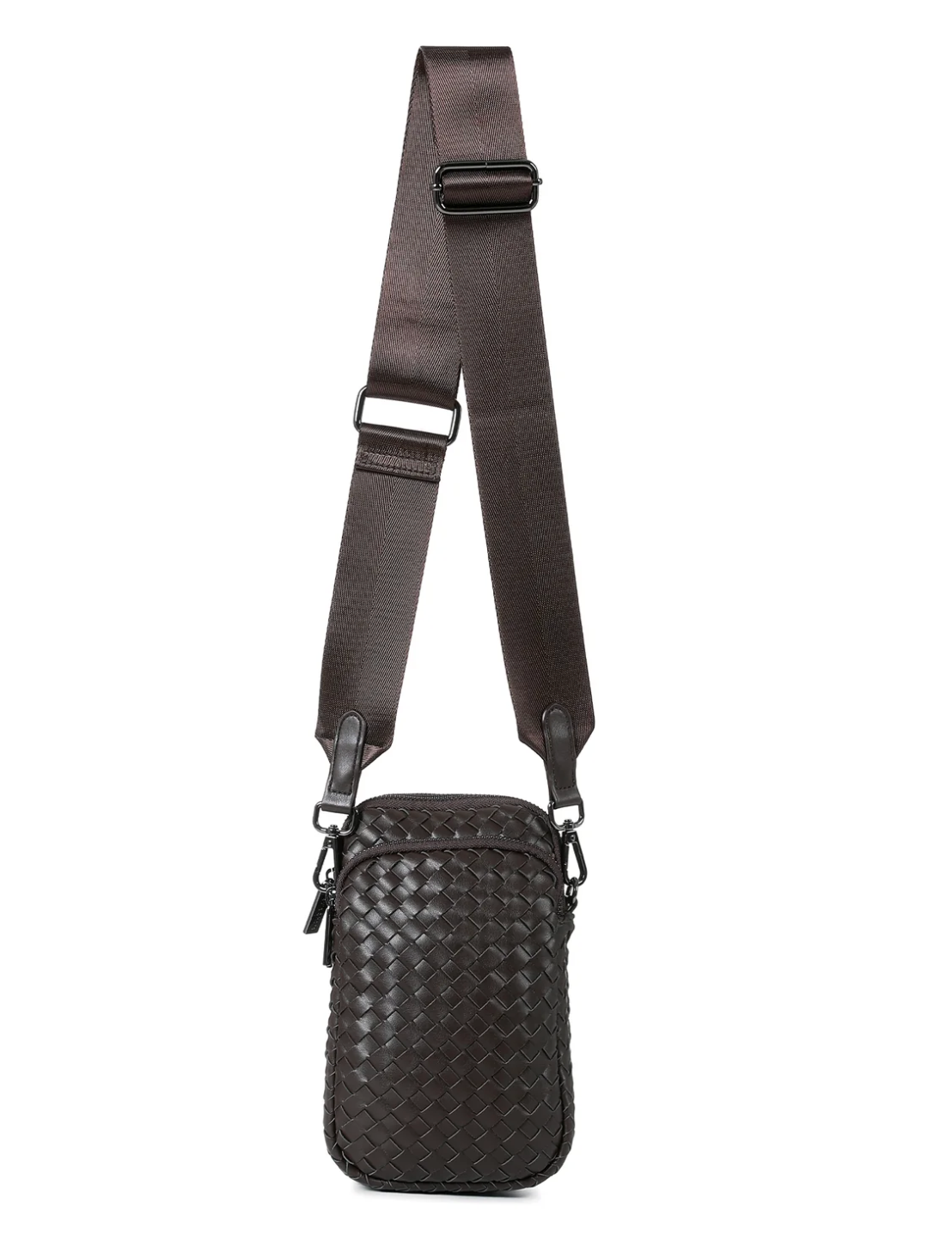 Sac pour téléphone en similicuir tissé – Java