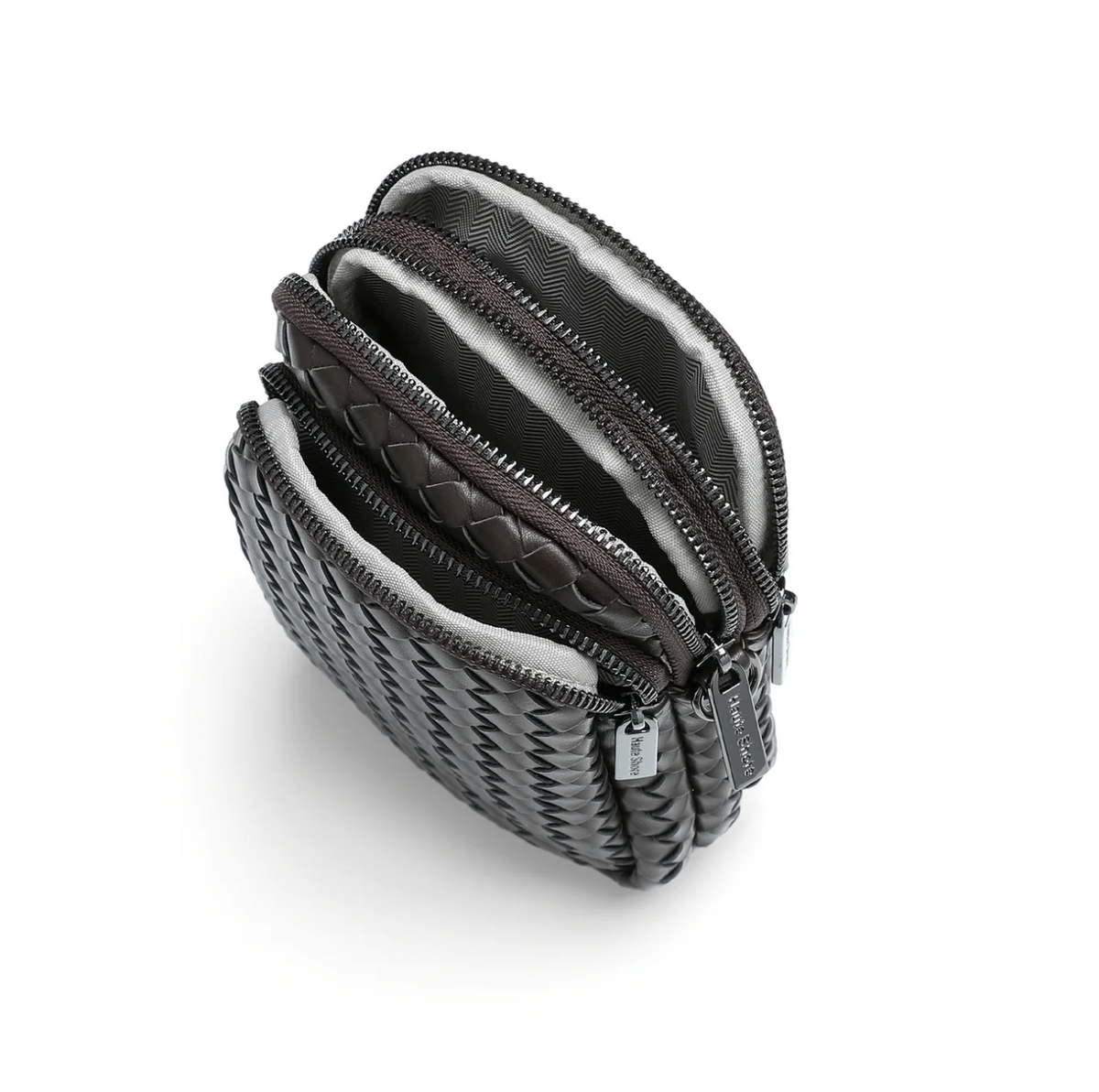woven vegan leather Phone Crossbody - Java