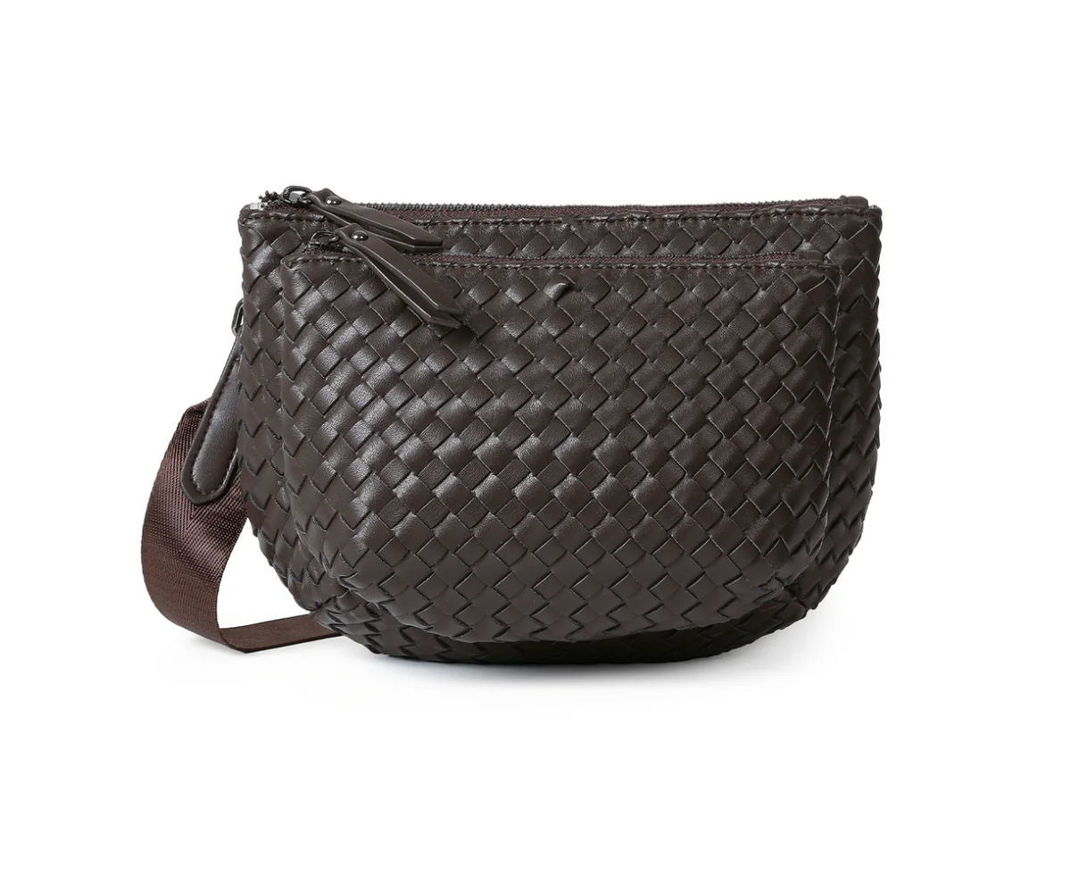 Sac bandoulière convertible en similicuir tissé – Java