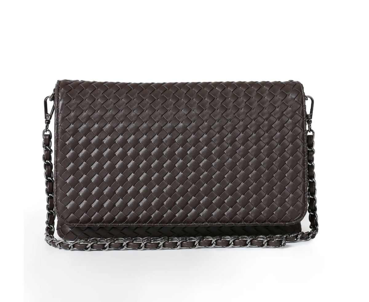Sac cabas en cuir végan gaufré - noir