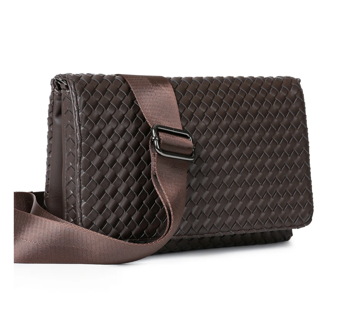 Sac cabas en cuir végan gaufré - noir