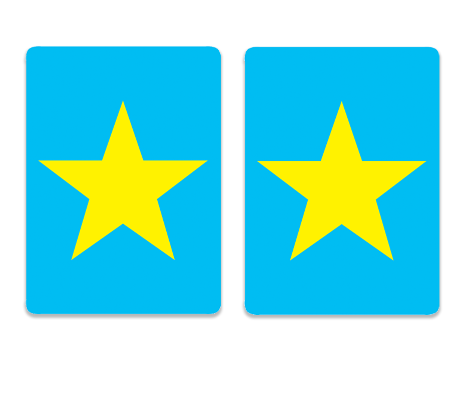 2 cartes de jeu - Logo étoile