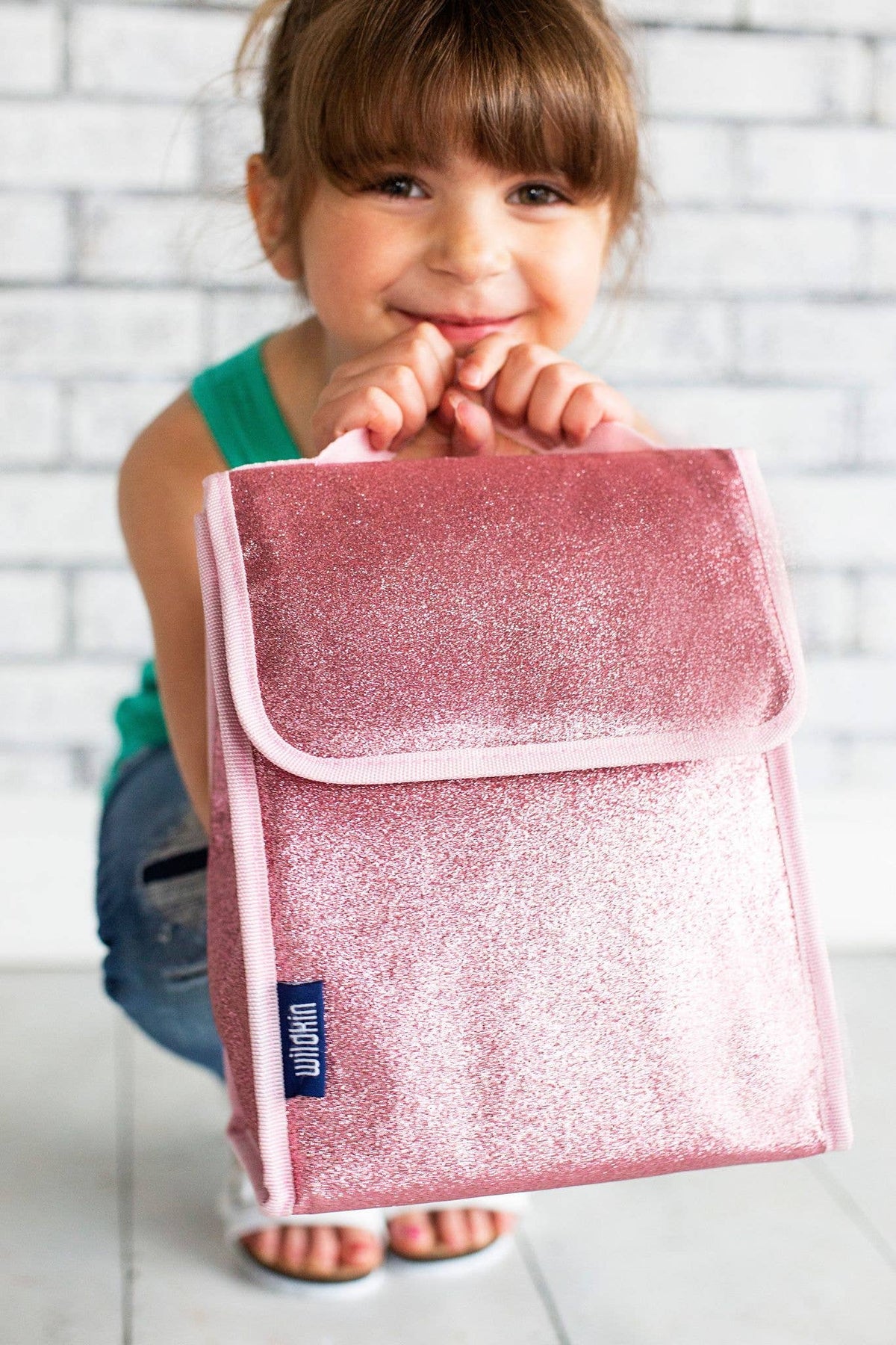 Sac à lunch rose à paillettes