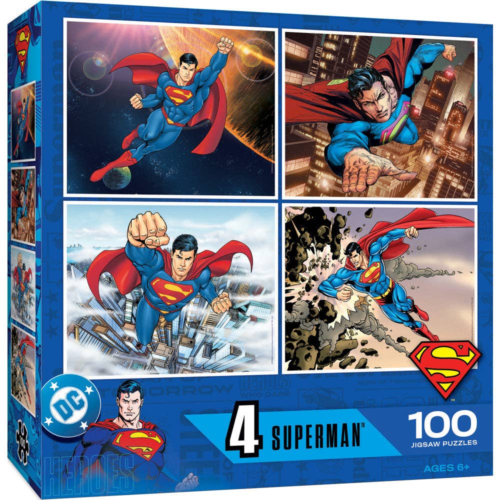 Superman 4-Pack 100 Piece Jigsaw Puzzles