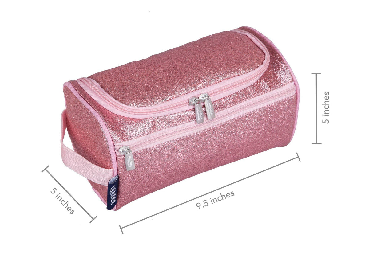 Trousse de toilette rose à paillettes