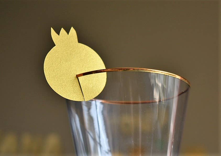 Pomegranate wine glass add on