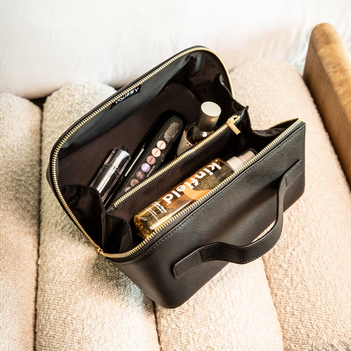 Personalized Diagonal Zip Cosmetic Case