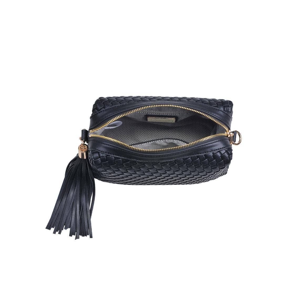 Woven Crossbody - black