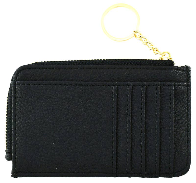 Portefeuille porte-cartes en similicuir noir