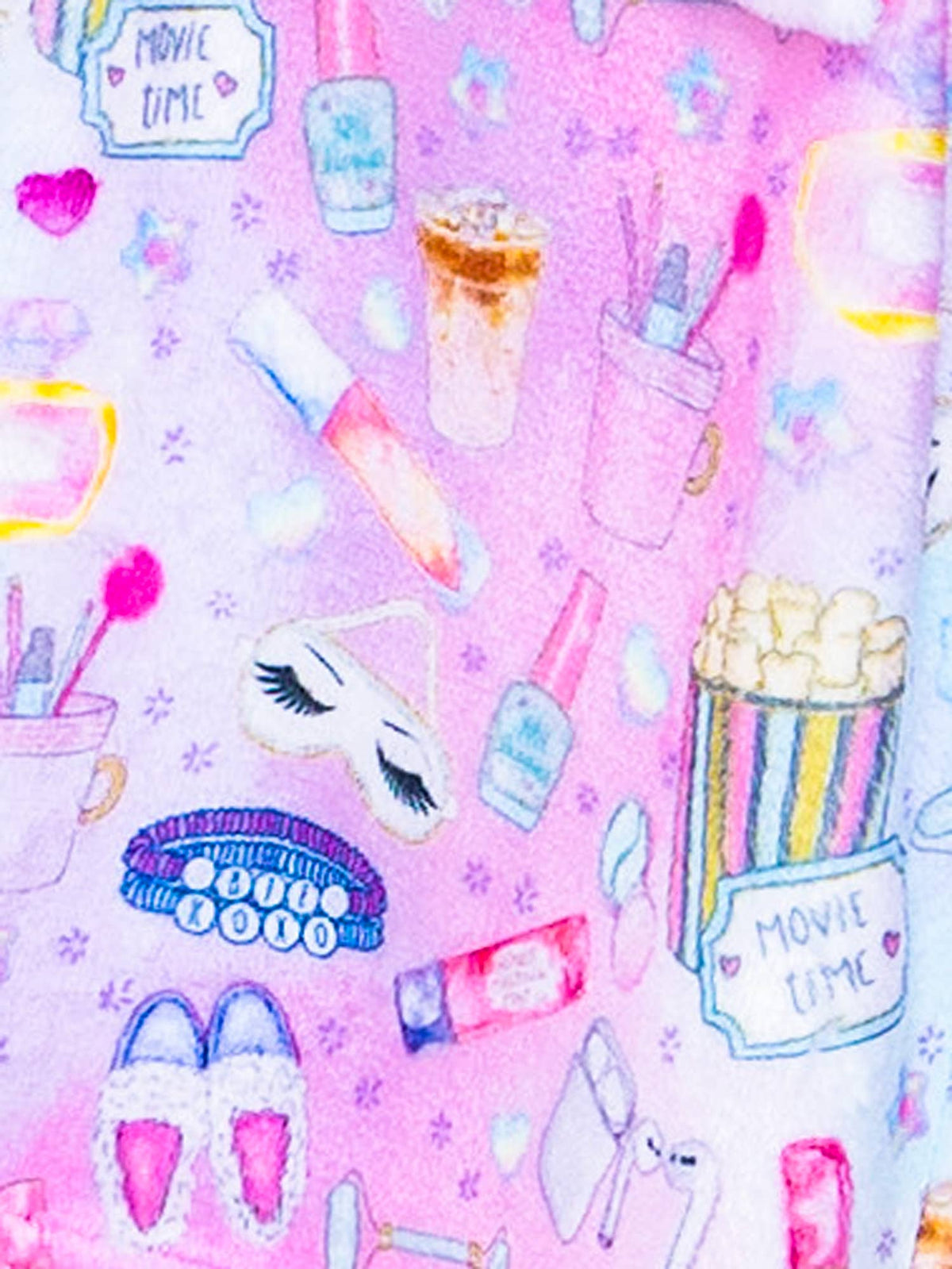 Pantalon de pyjama en peluche pour filles - Imprimé soirée pyjama