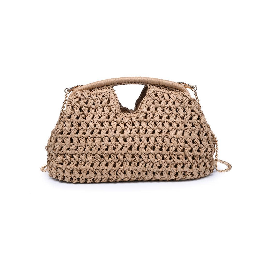 Sac bandoulière en raphia tressé - naturel