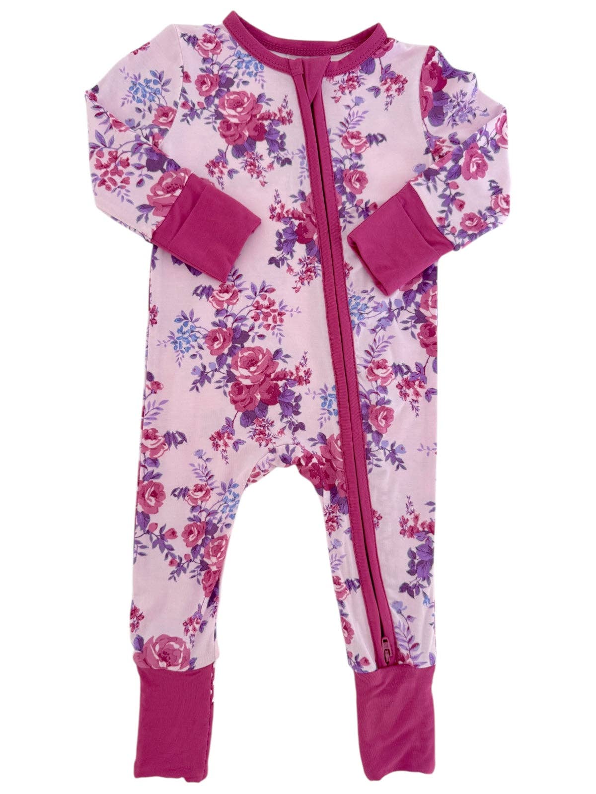 Combinaison-short à fermeture éclair double sens, rose violet