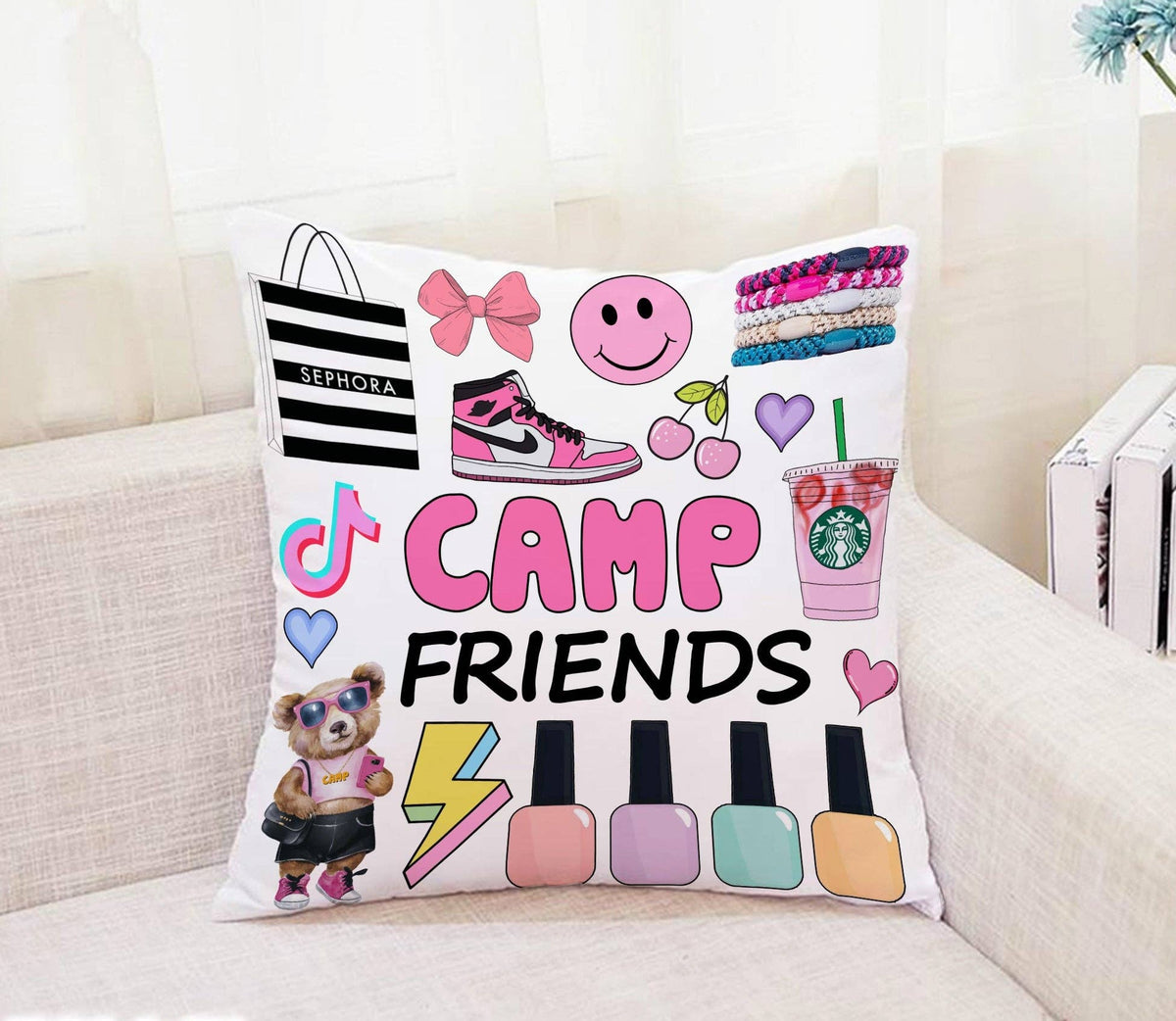 Coussin autographe - Camp Friends glamour