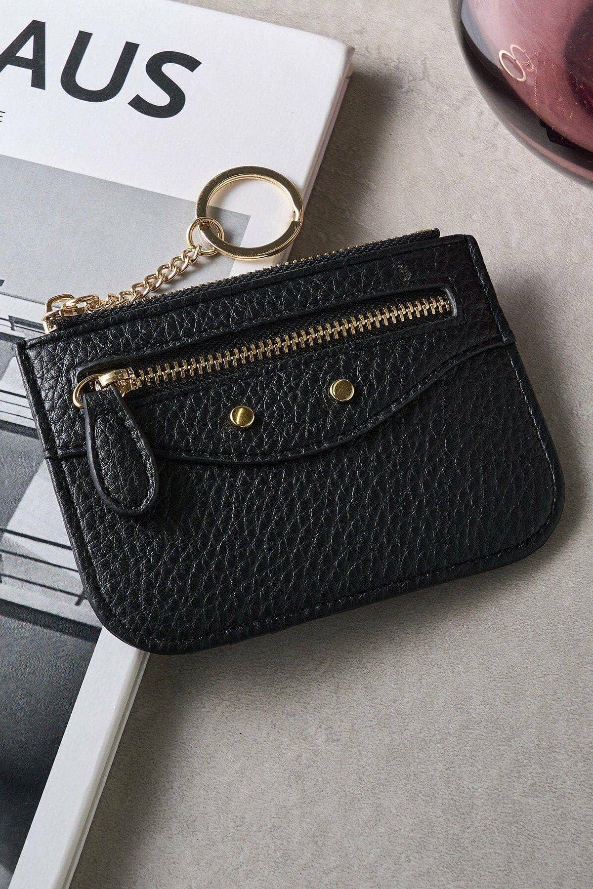 Porte-cartes/Portefeuille avec porte-clés : Noir