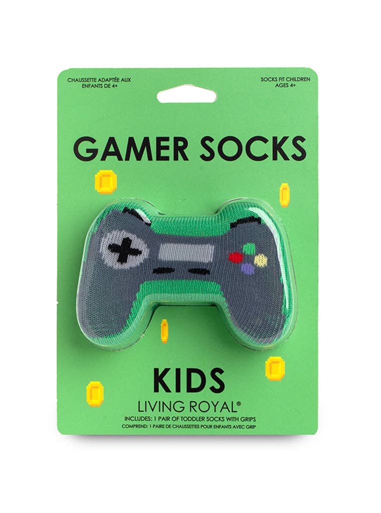 Chaussettes 3D pour enfants - Manette de jeu - Vert