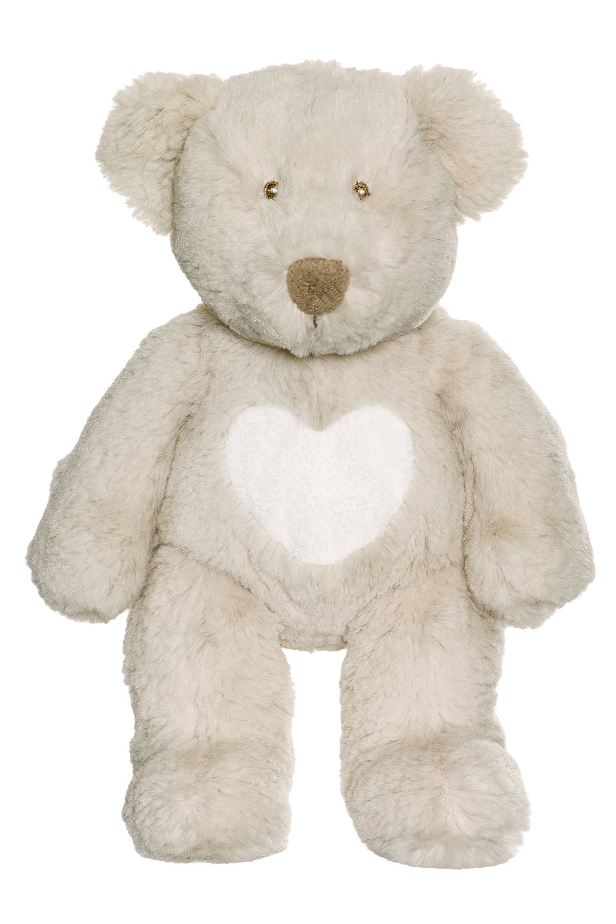 Ours en peluche personnalisé moyen, crème et gris