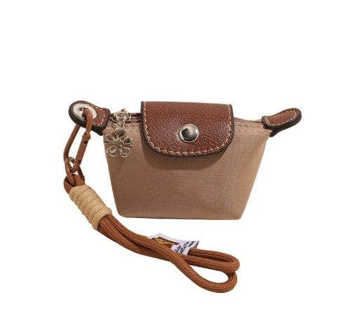 Nylon Mini Coin Pouch/Bag Charm - tan
