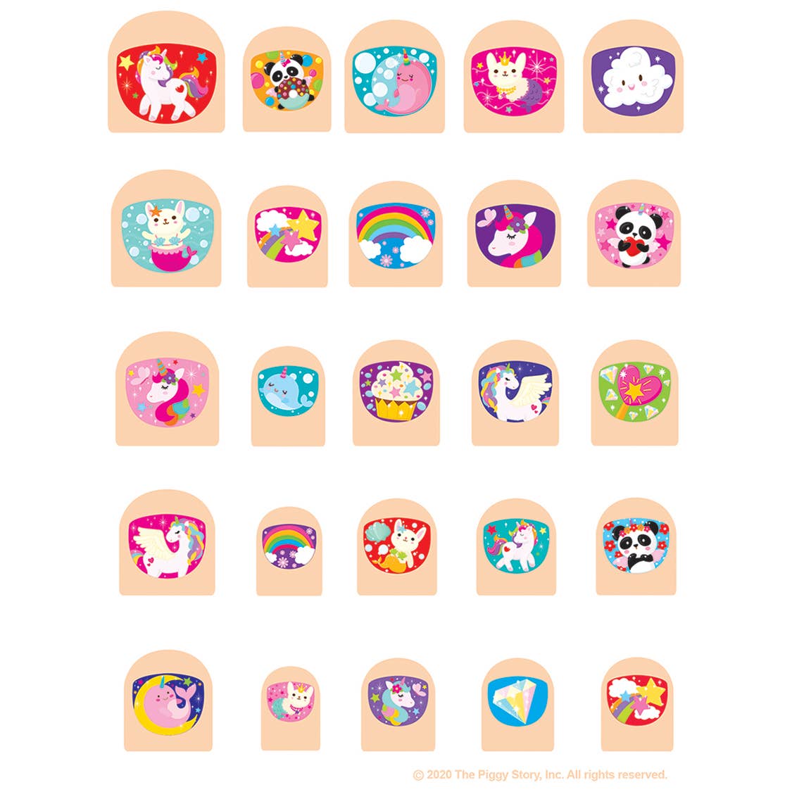 Autocollants pour ongles Lil' Fingers - Licorne Fantaisie