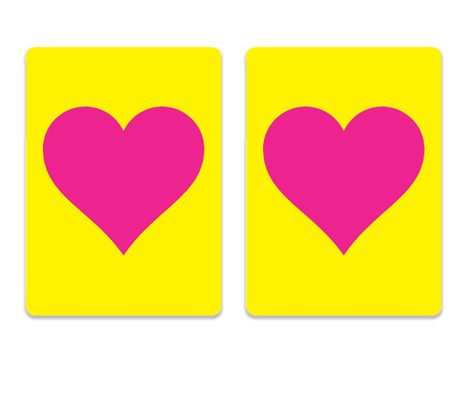 2 cartes de jeu - Motif cœur