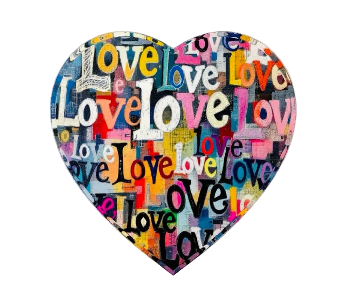 Love Collage Heart crystal Decor