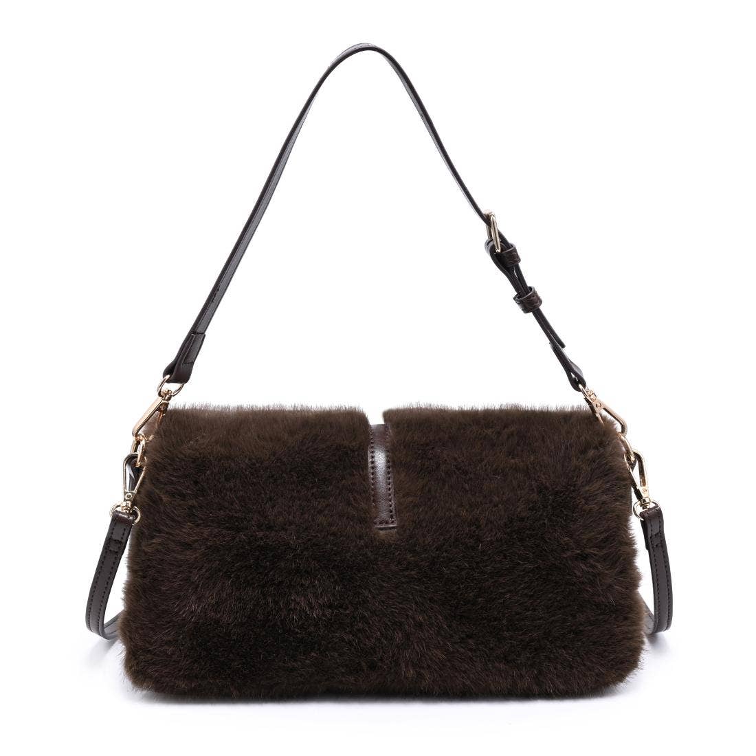 Plush baguette Shoulder Bag - Chocolate