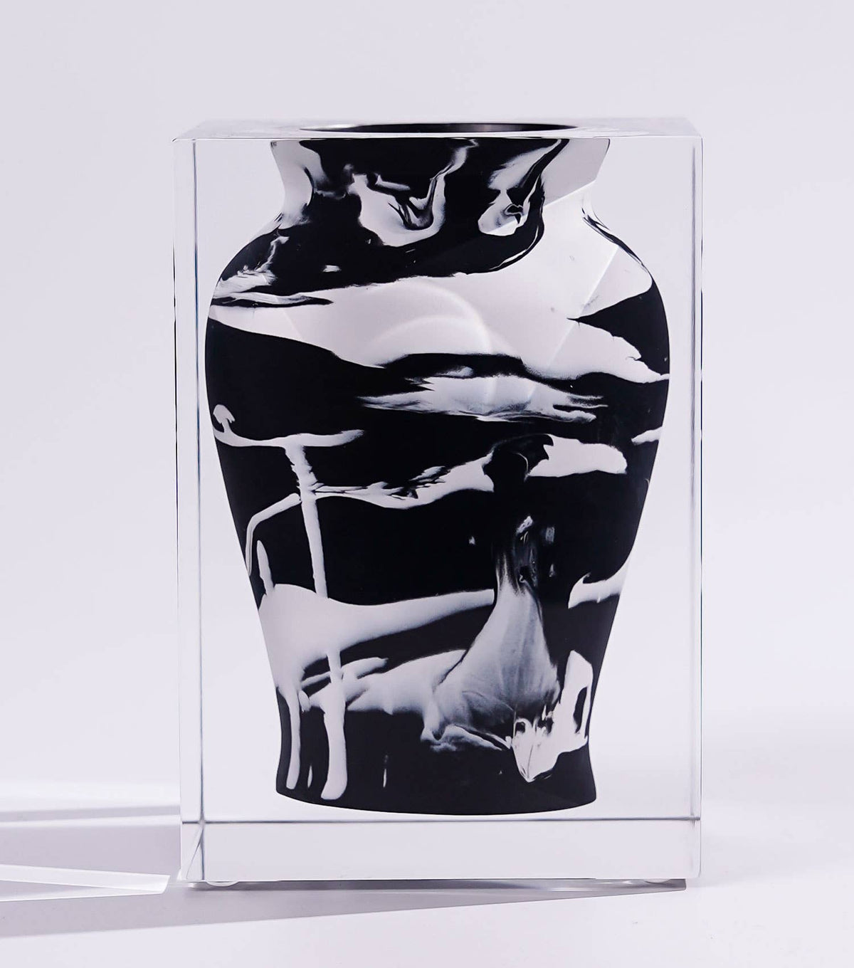 Resin Bud Vase – Wide Mouth: Black Marble