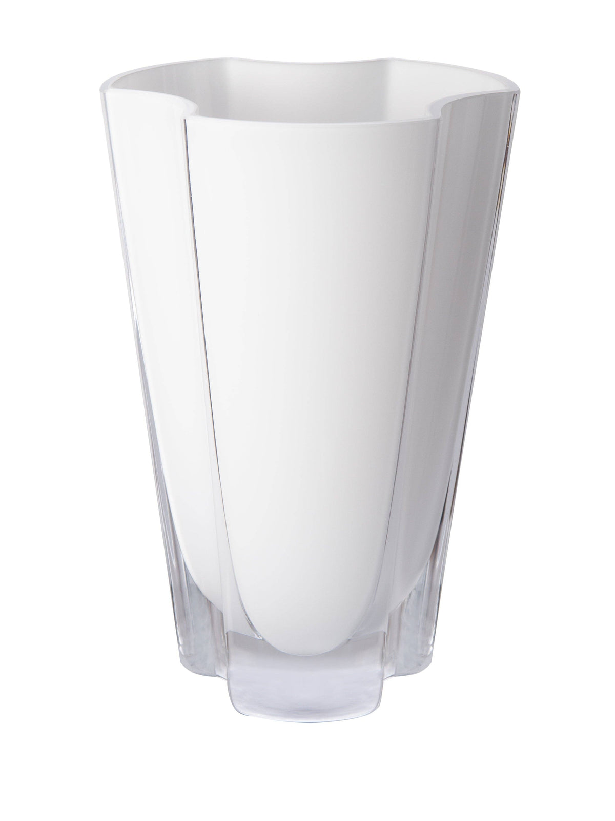 White Glass Wavy Vase