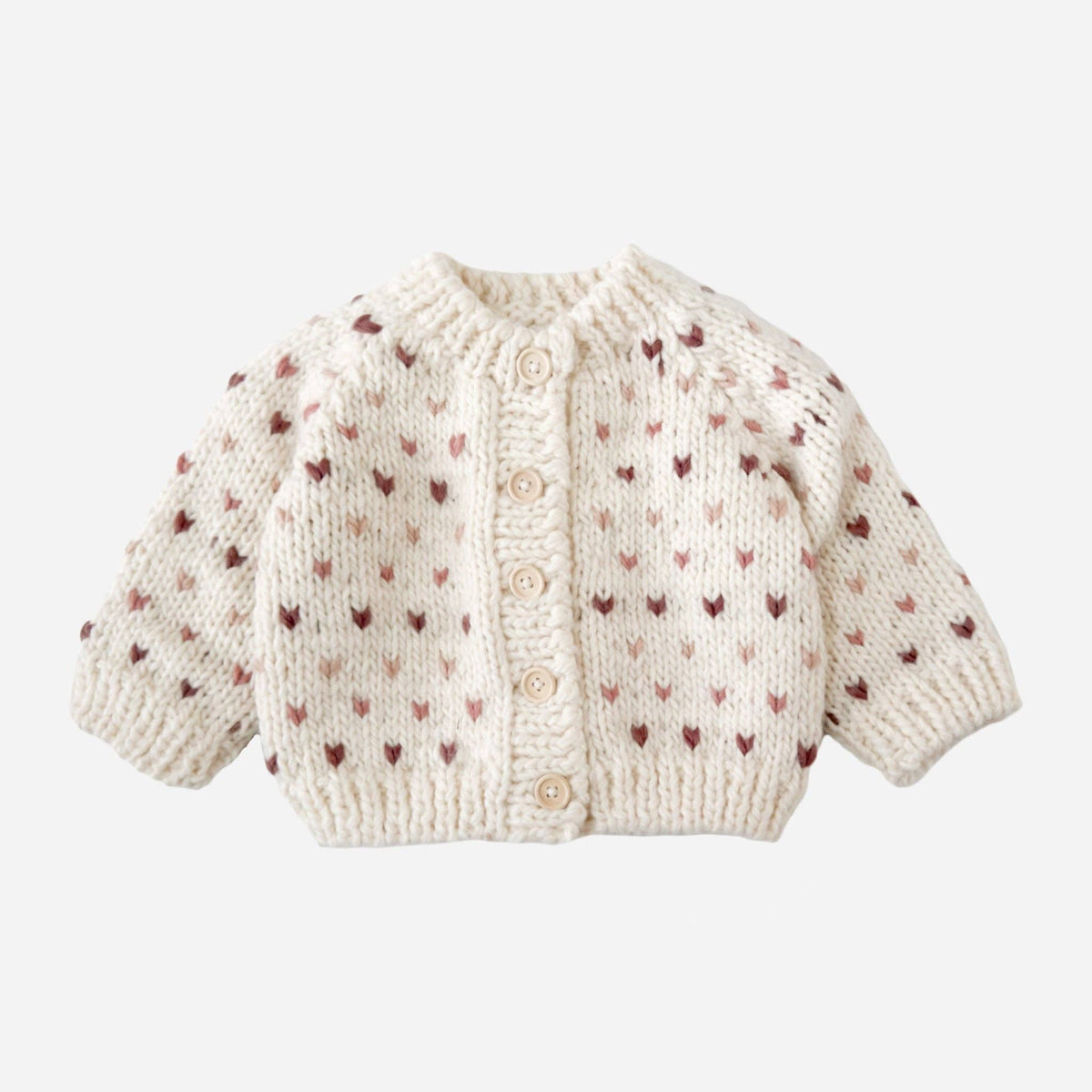 Gilet mauve pour bébé/enfant automne/hiver à cœurs