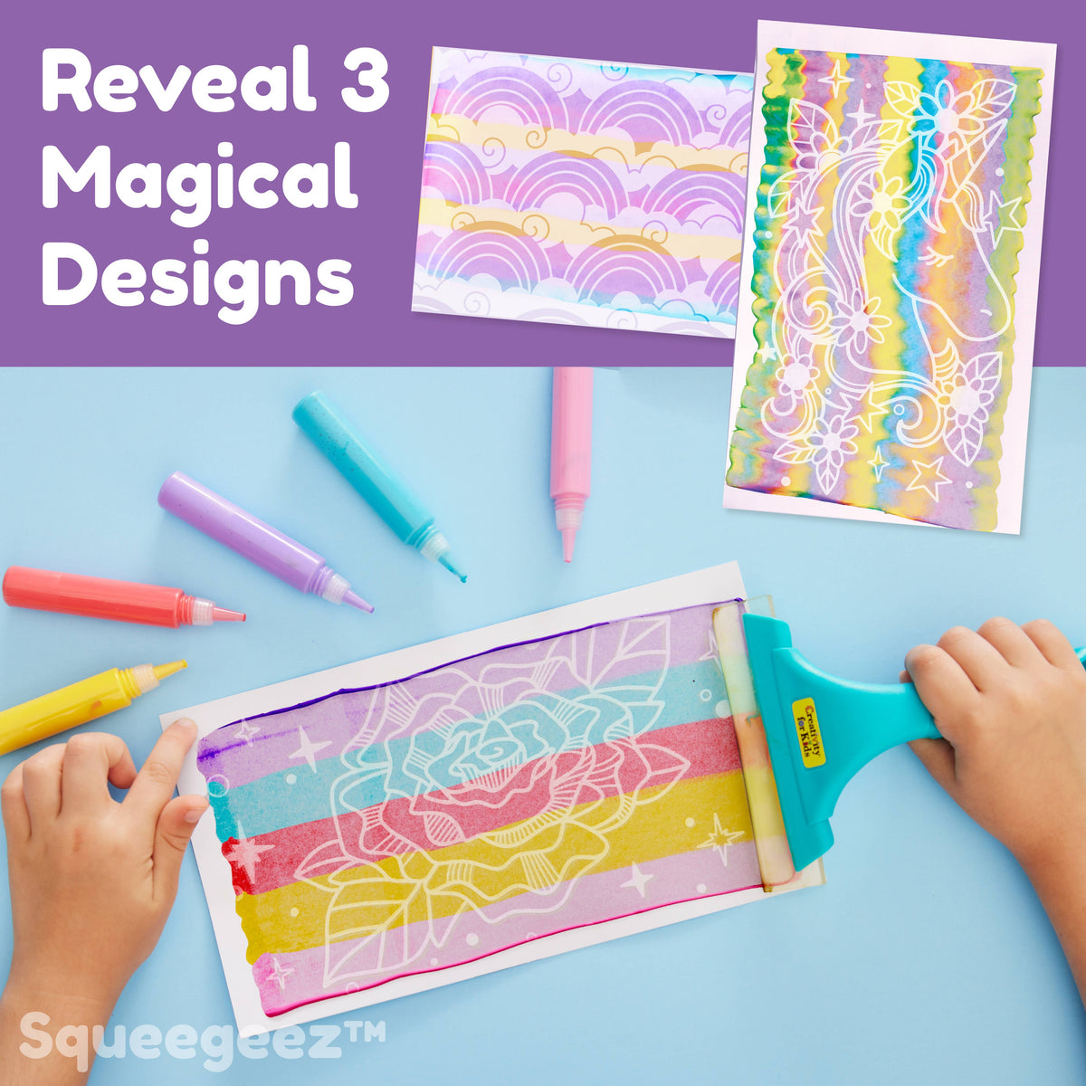 Squeegeez Magic Reveal Art Unicorn Paint Set for Kids