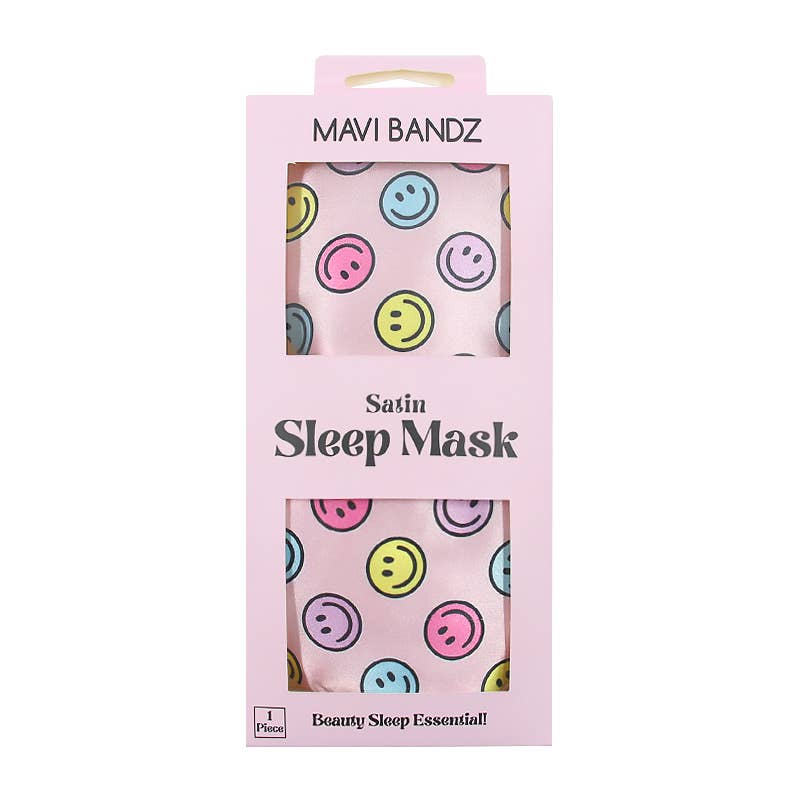 Smiley Face Satin Sleep Mask Eye Cover for Bed