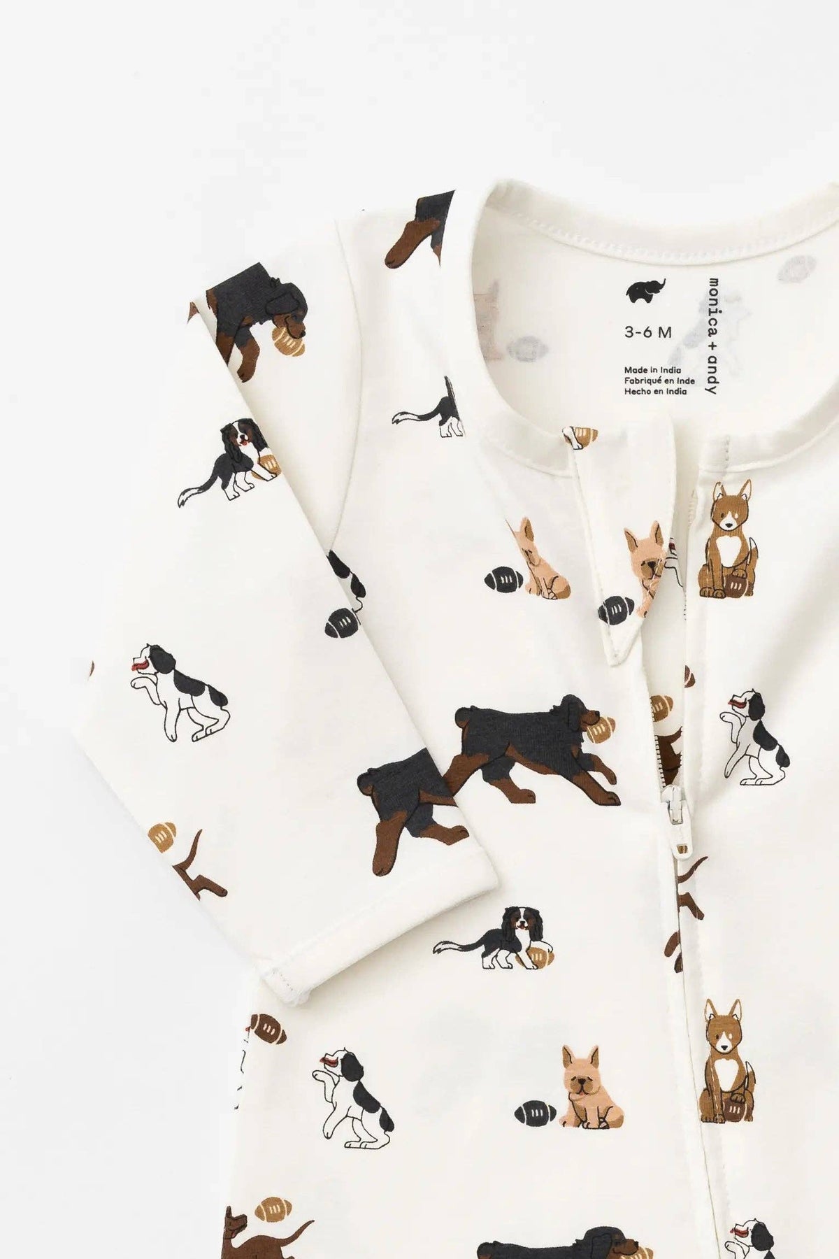 Baby Zipper One-Piece Football Pups