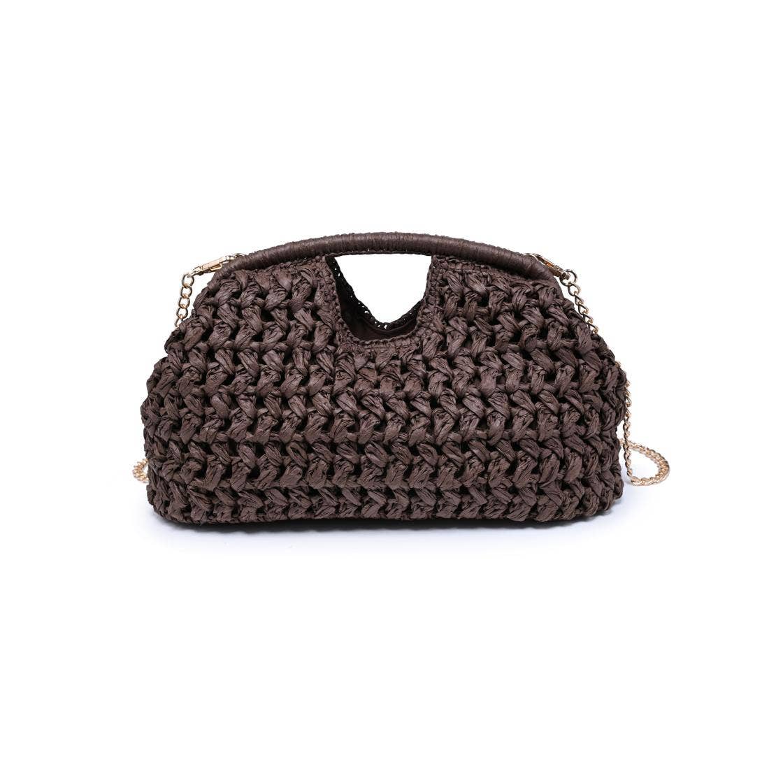 Knotted raffia Crossbody - chocolate