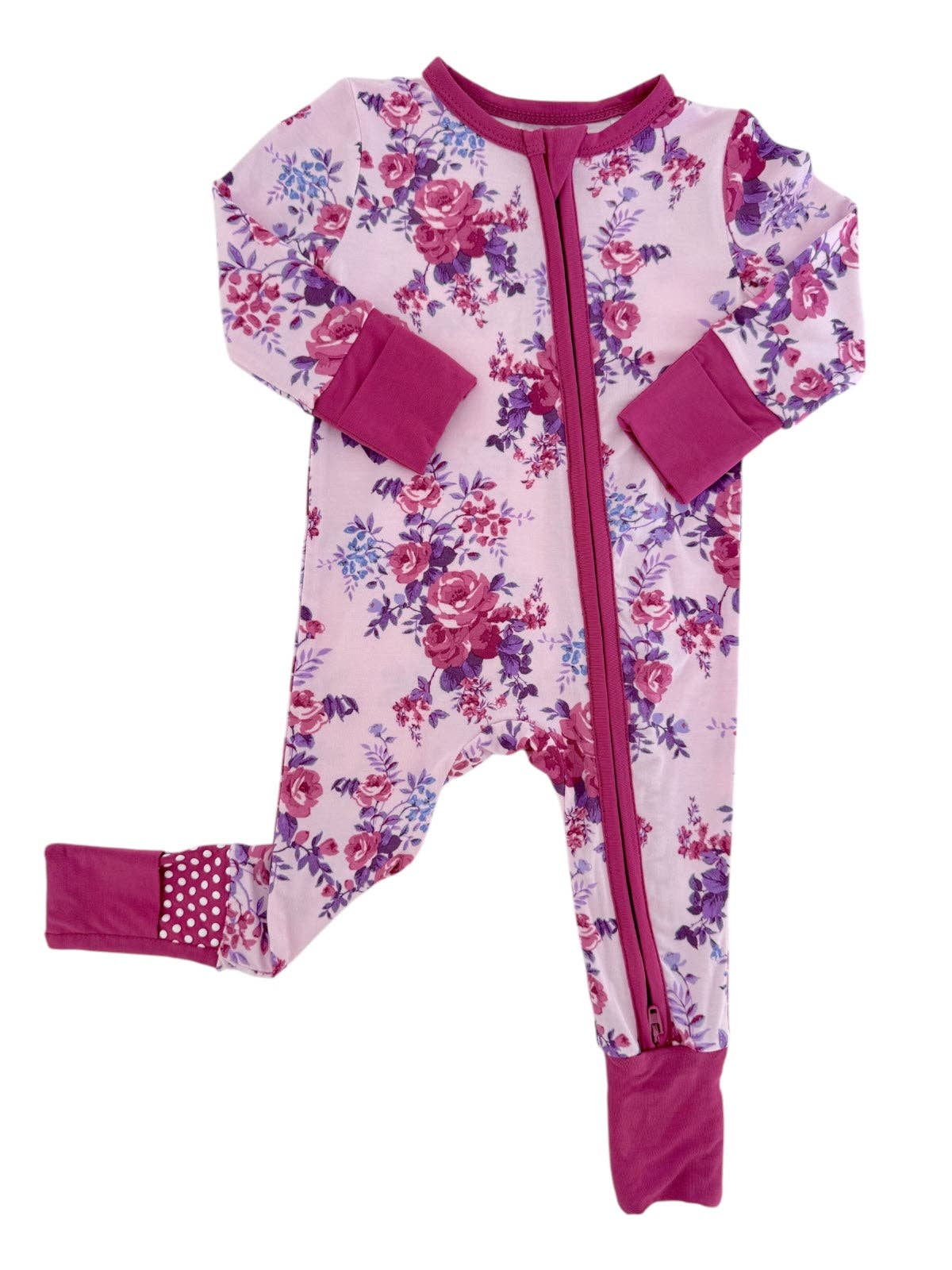 Combinaison-short à fermeture éclair double sens, rose violet