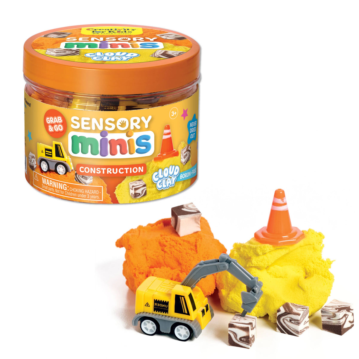 Sensory Mini Play Kit Jar with Cloud Clay: Construction Them