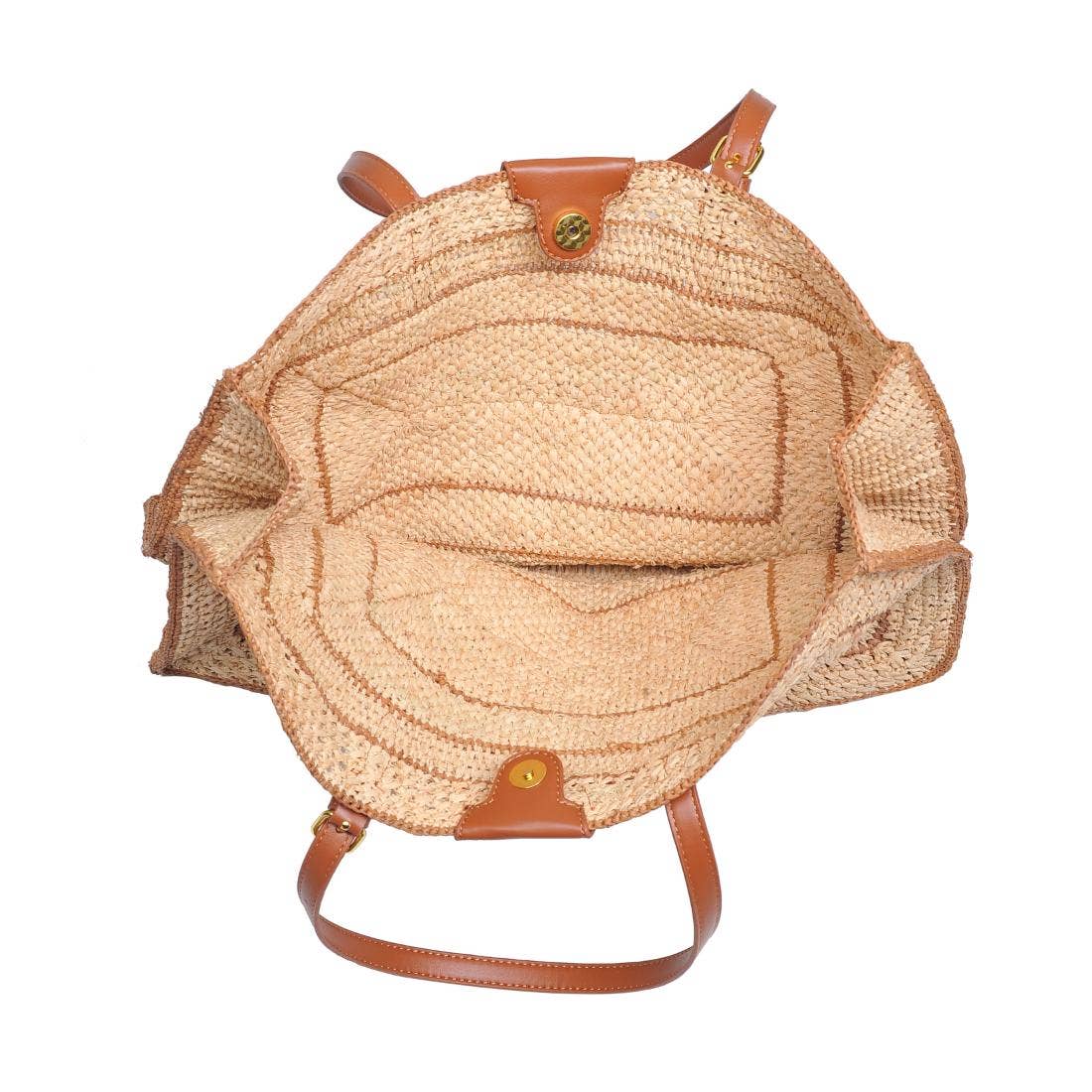 Raffia Tote with gold hardware