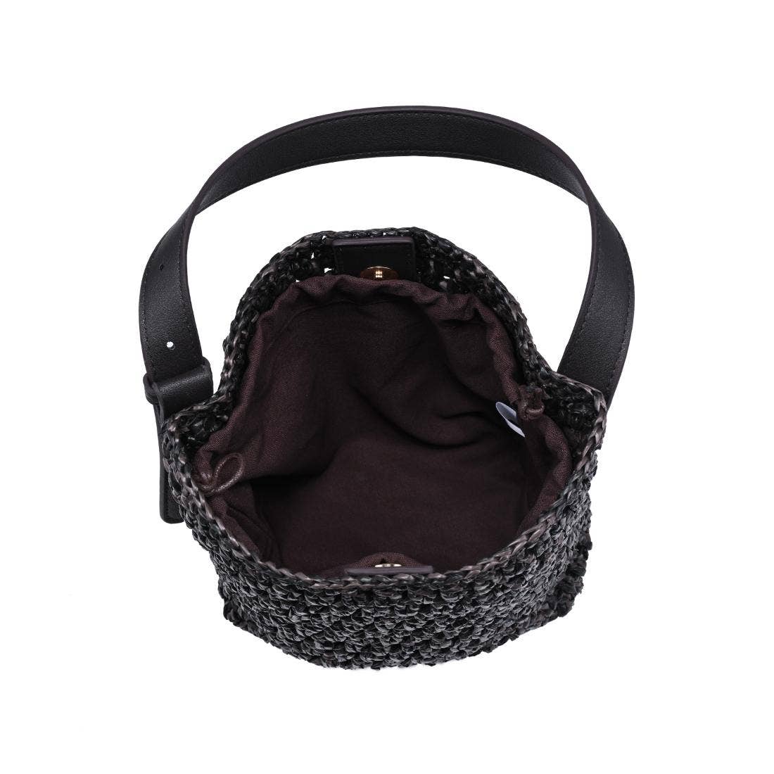 Sac Seau à Bandoulière Tressé Main - chocolat