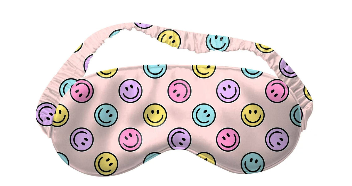 Smiley Face Satin Sleep Mask Eye Cover for Bed