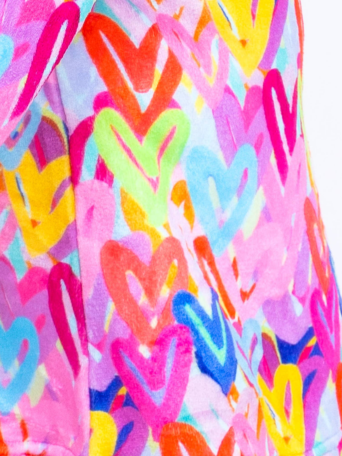 Couverture en peluche pour filles - Cœurs graffiti