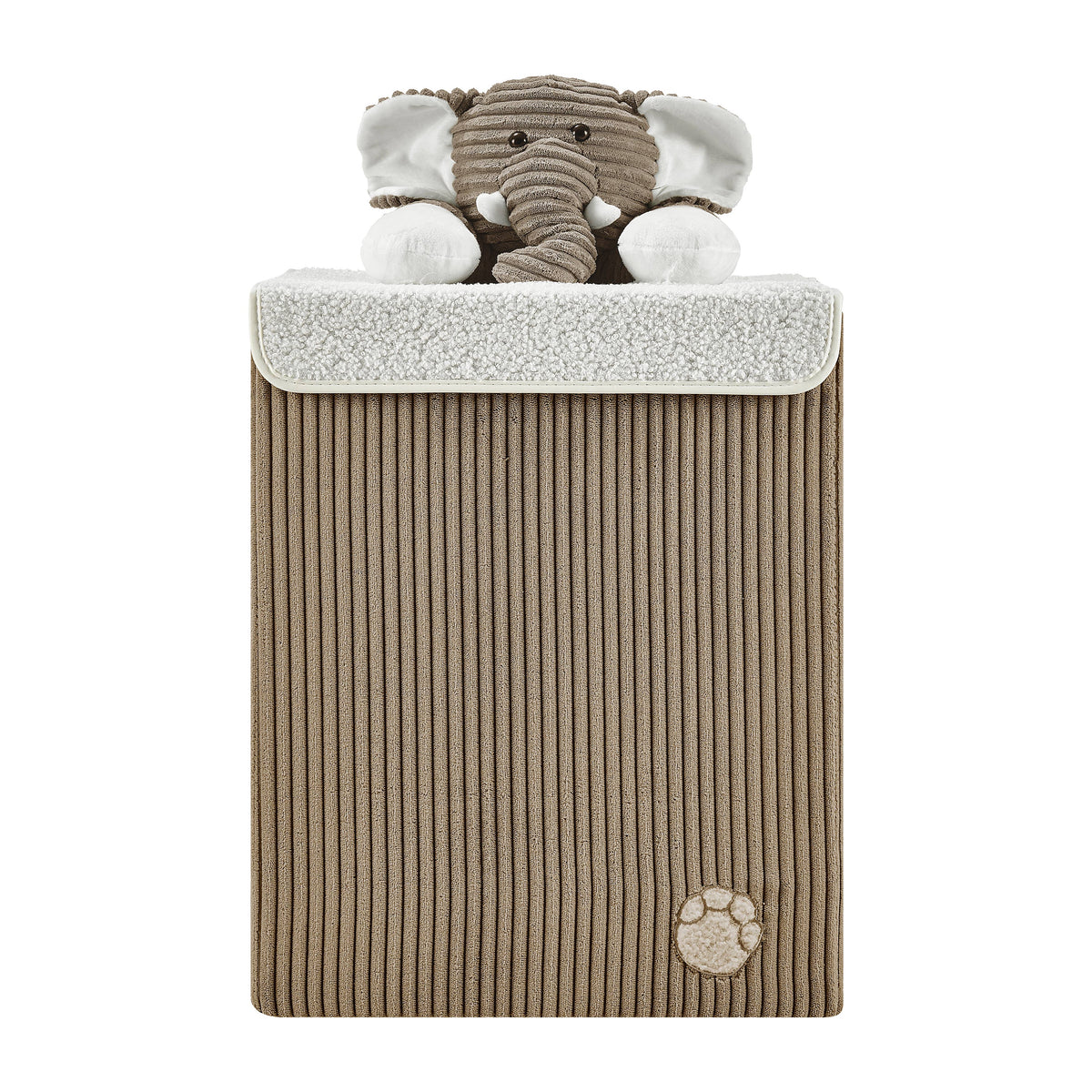 personalized Collapsible Corduroy Plush Storage Box/Hamper - Elephant