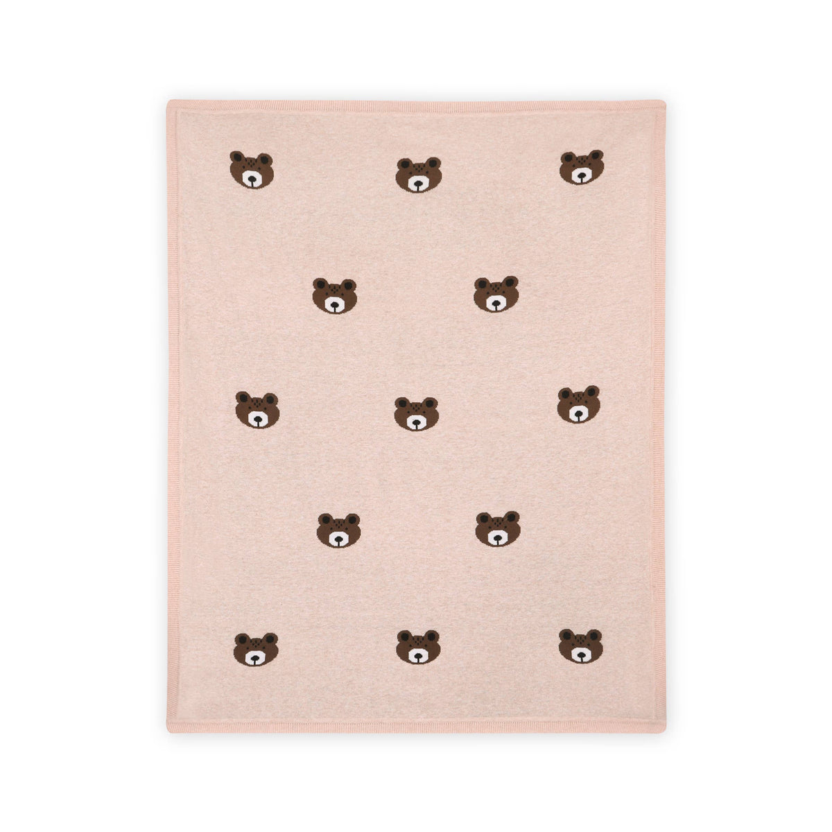Couverture bébé en coton bio personnalisée avec ourson brun