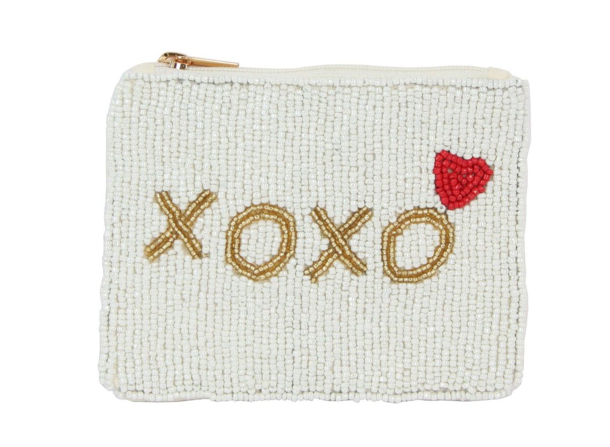 Fully Beaded XOXO Coin Purse