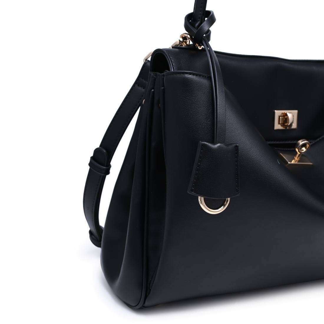 Black vegan leather Satchel