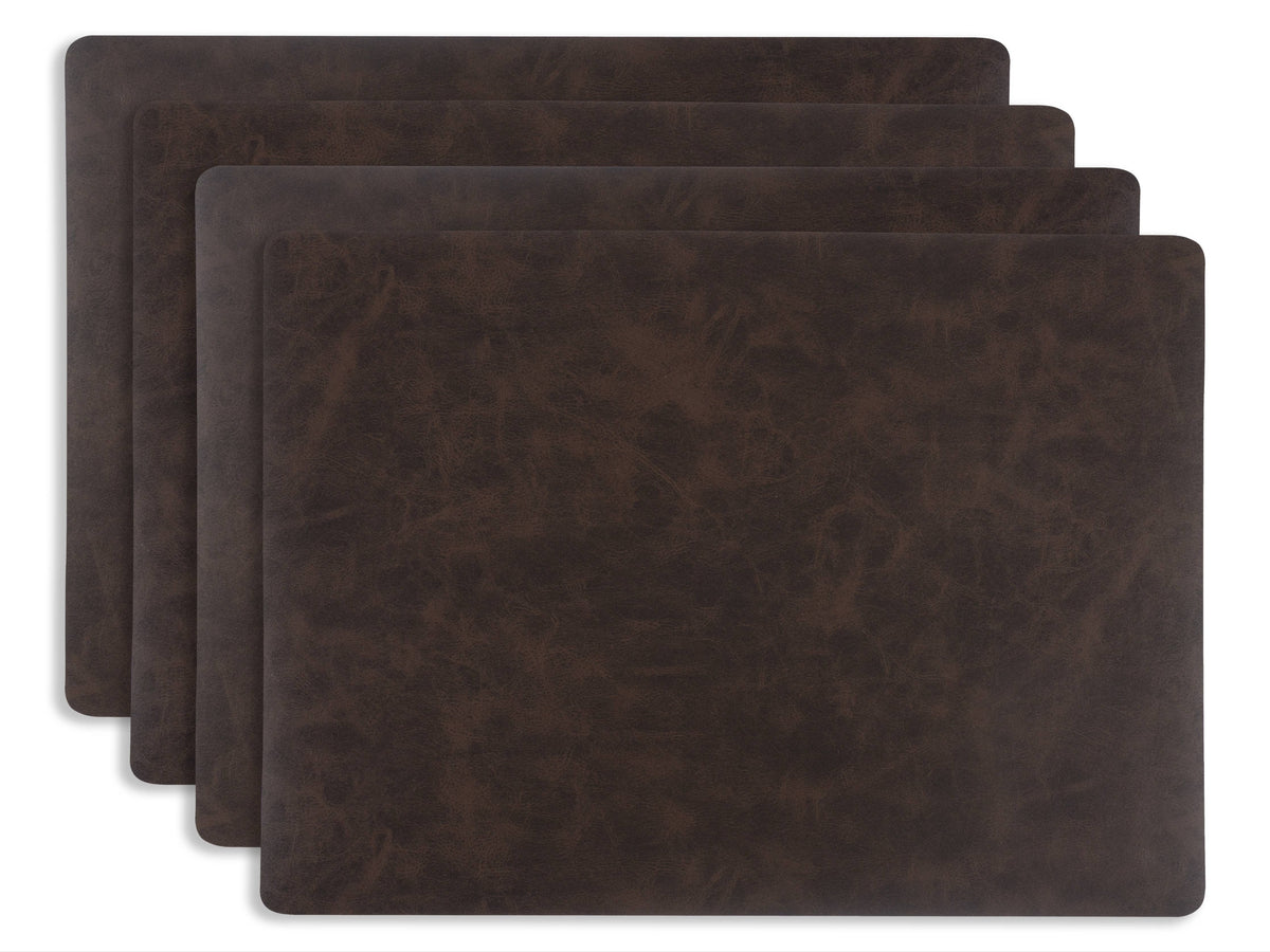 Faux Leather Placemat - mahogany