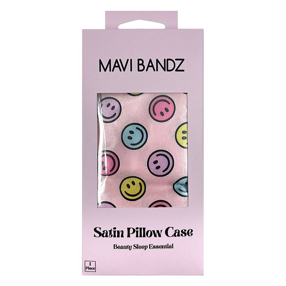 Smiley Satin Pillowcase Bedding Anti Frizz Pillow Case