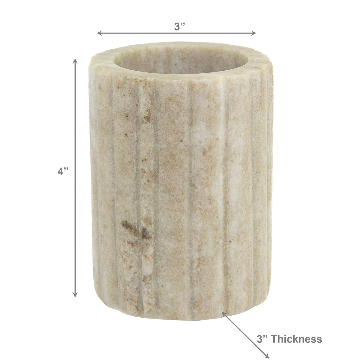 Beige ribbed Marble Tumbler