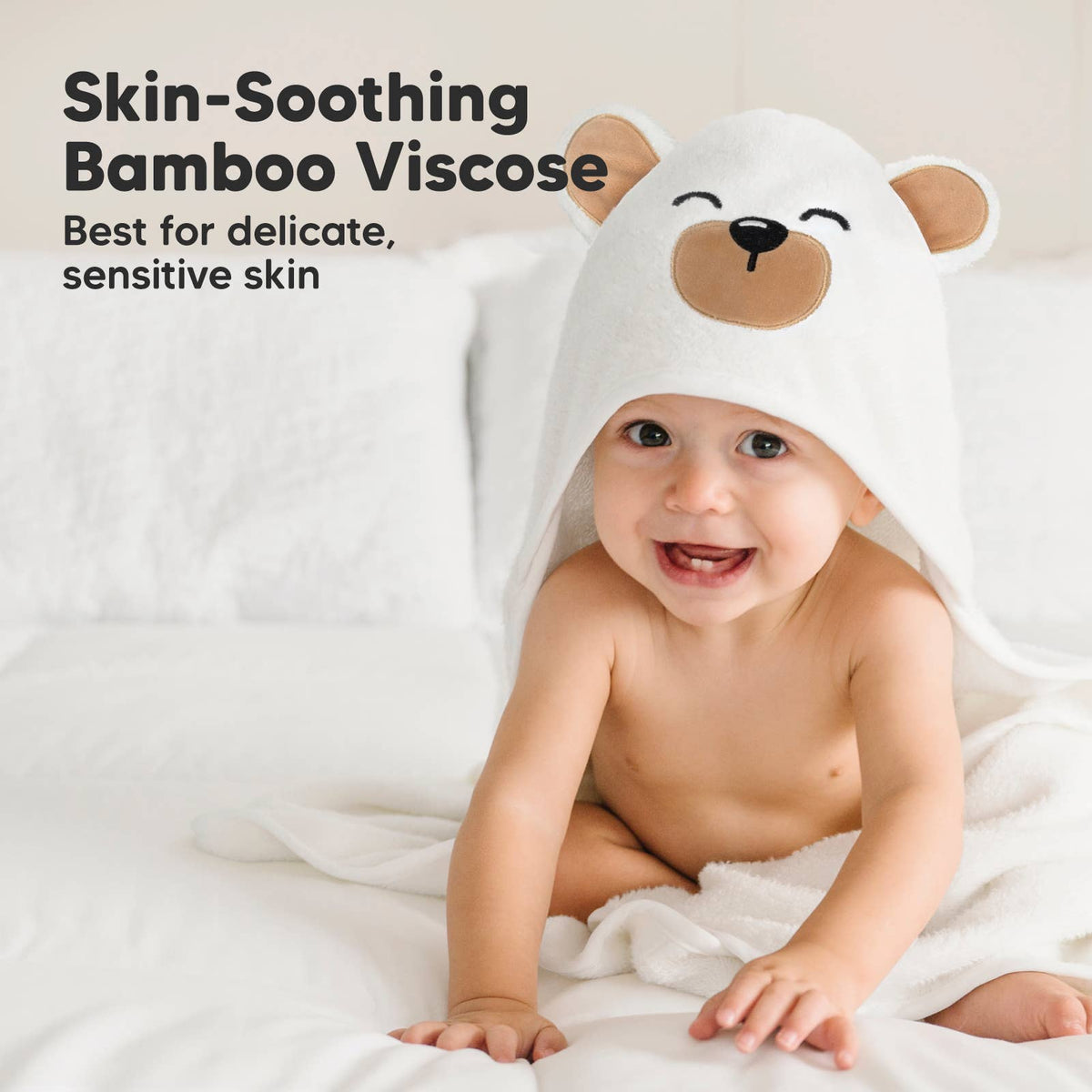 Personalized Cotton Bamboo Hooded Towel - Grizzly