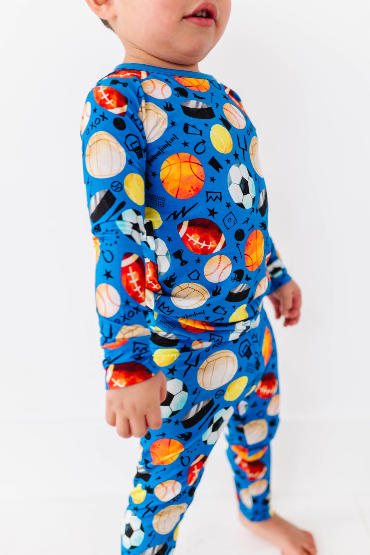 Ensemble pyjama bleu sport à manches longues